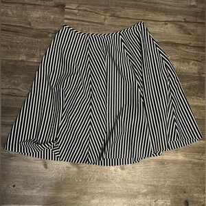 Black and White Striped Women's Skirt